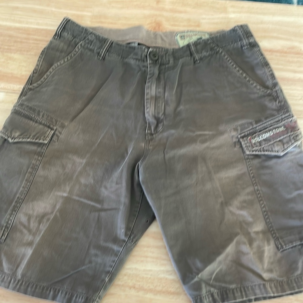 2000s volcom cargos size 34.  Olive green/brown hard to describe. Good shape